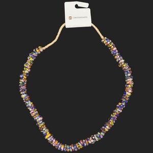 Multicolor Millefiori Glass Beaded Necklace Bohemian Artisan Style Ethnic